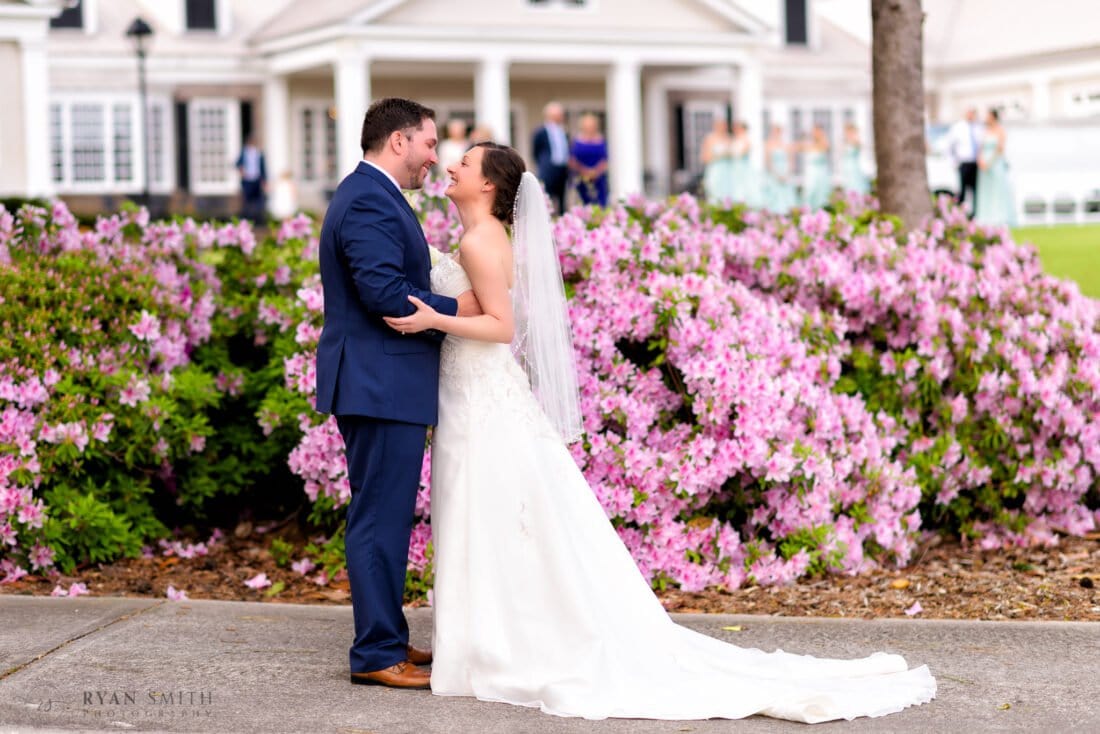 First look behind the clubhouse before the ceremony - Pawleys Plantation