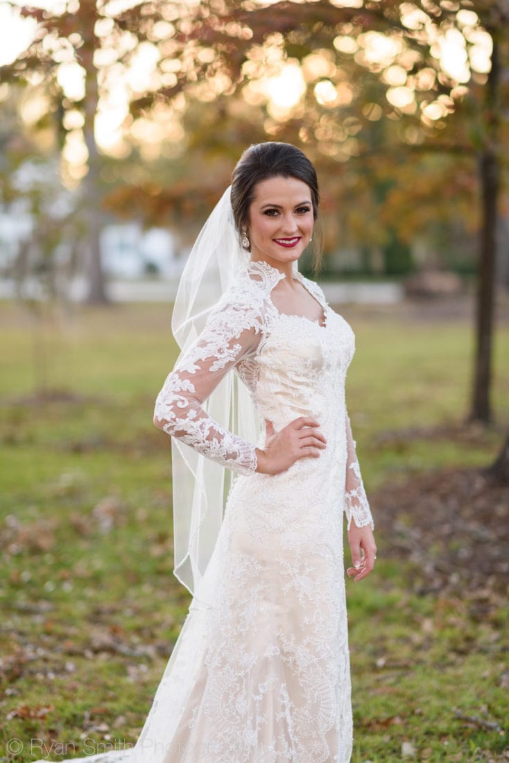 Beautiful bridal portraits at Rosewood Manor in Marion, SC