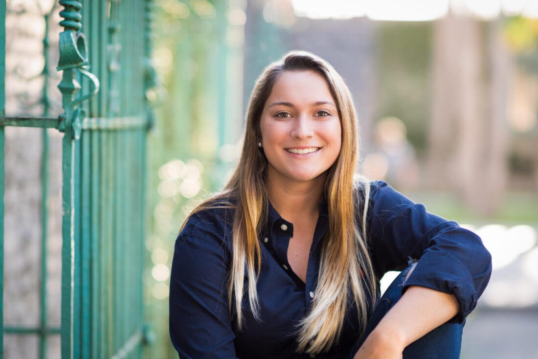 Senior portrait closeup of face - Atalaya Castle