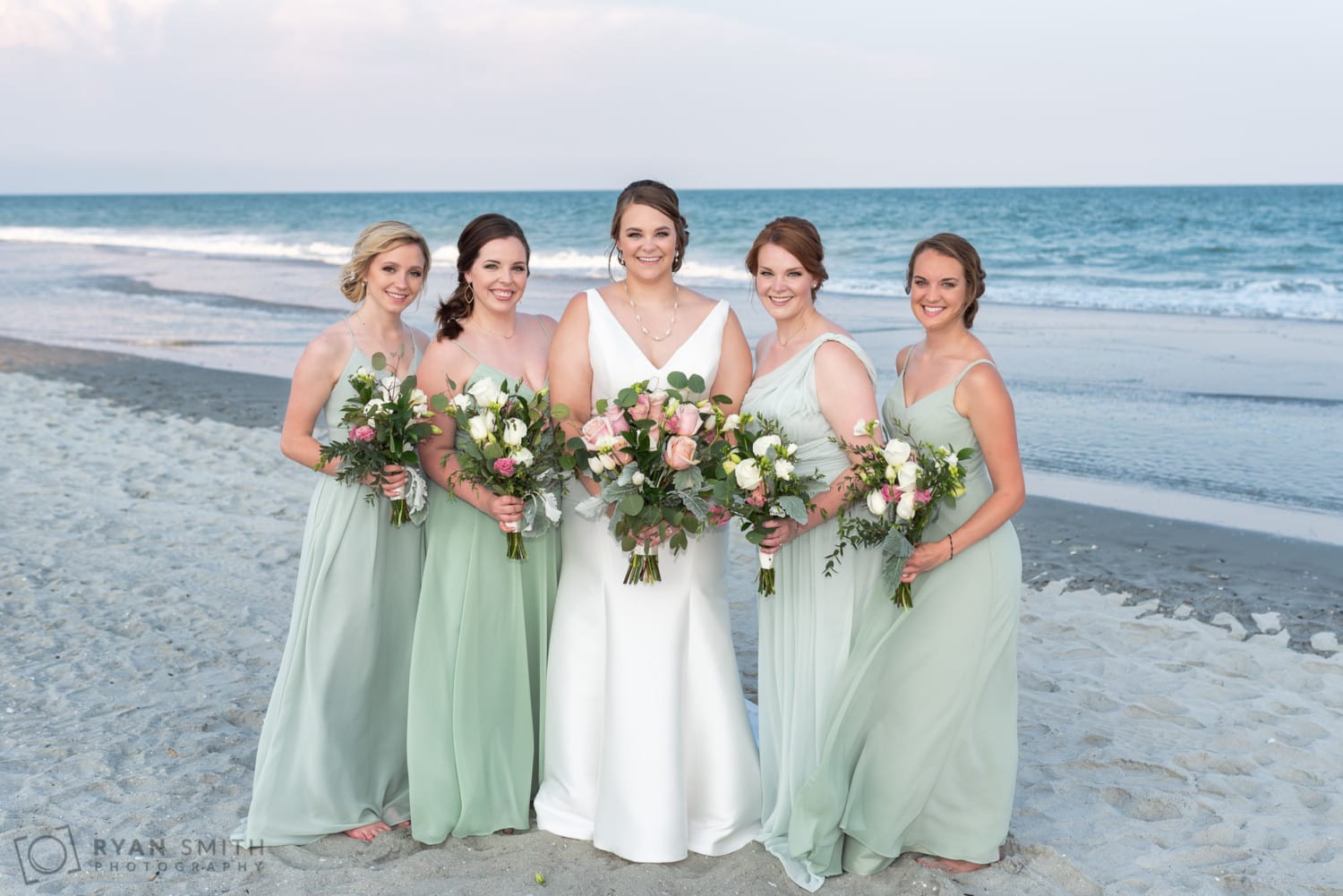 Fun bridal party pictures by the ocean - Grande Dunes Ocean Club - Myrtle Beach