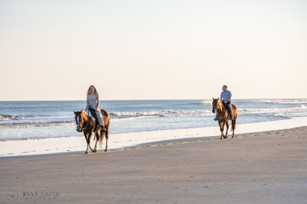 Horseback ride surprise proposal in at Inlet Point Stables