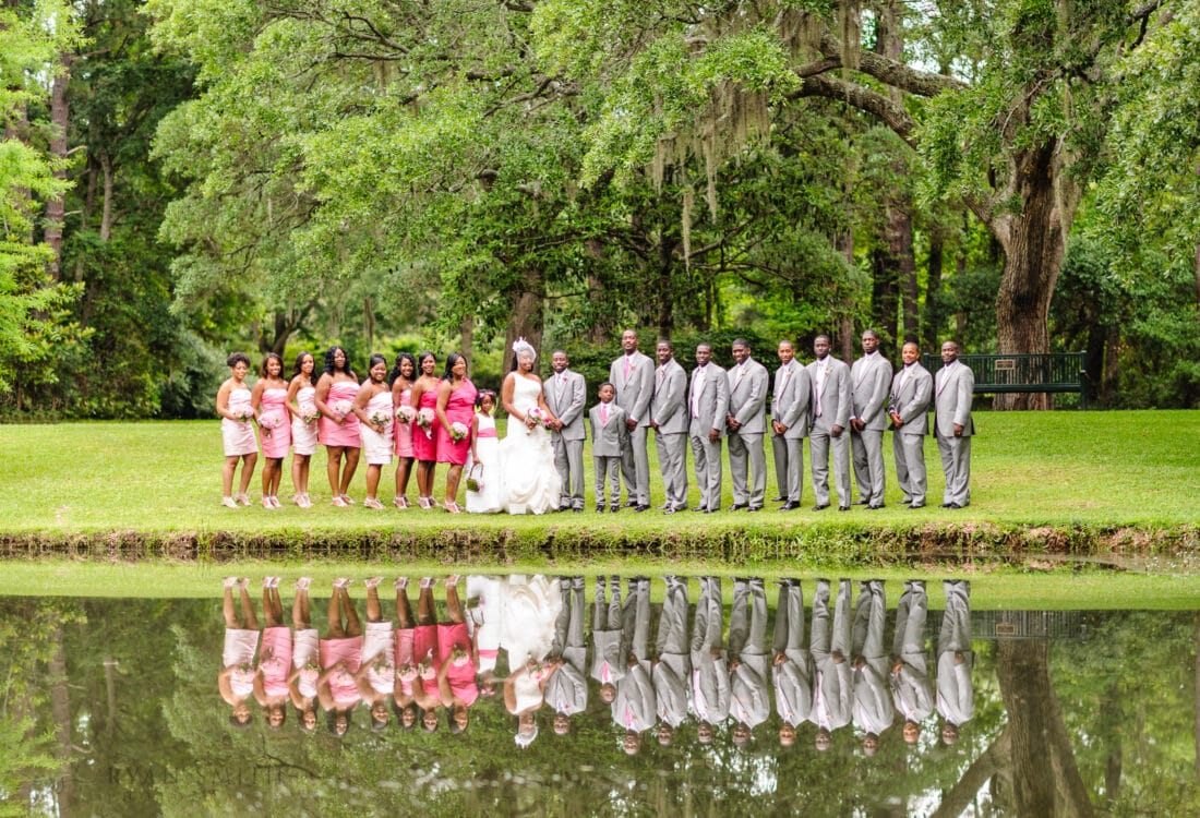 Wedding party pictures after the ceremony -