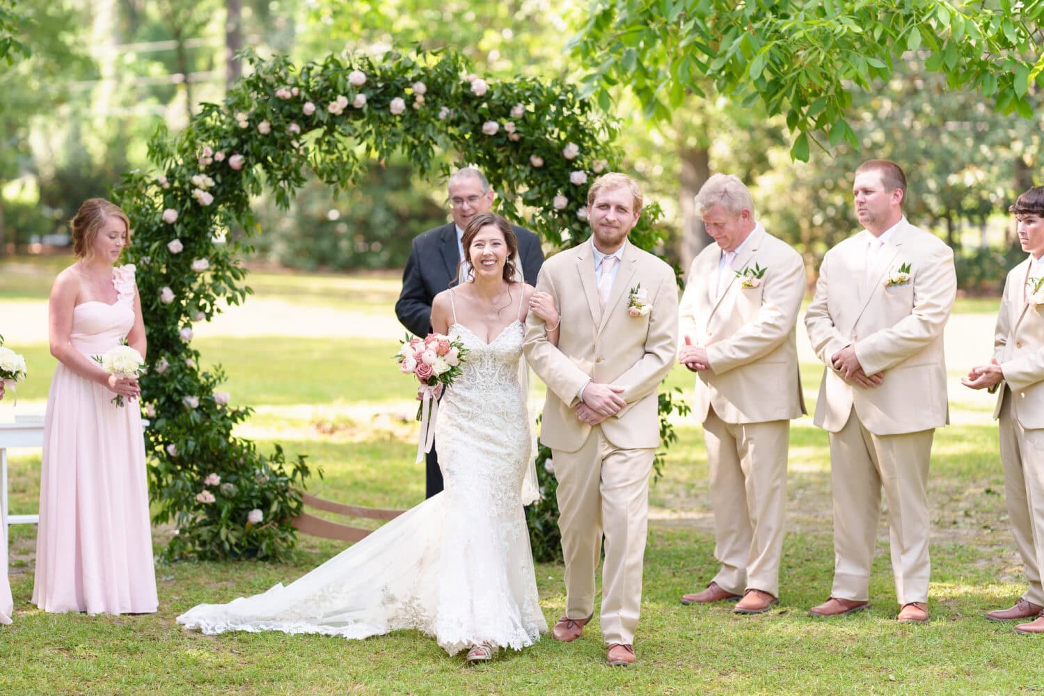 Happy couple after the ceremony - Tanglewood Plantation