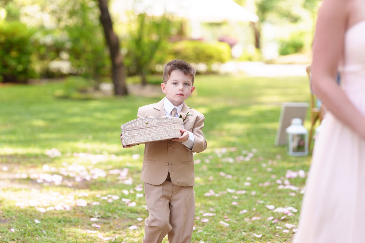 Ring bearer carrying the box - Tanglewood Plantation