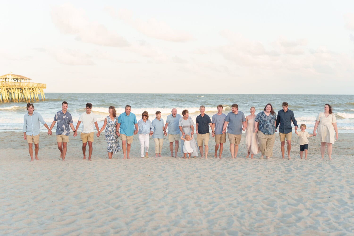 Big family group for sunset on the beach - Myrtle Beach State Park