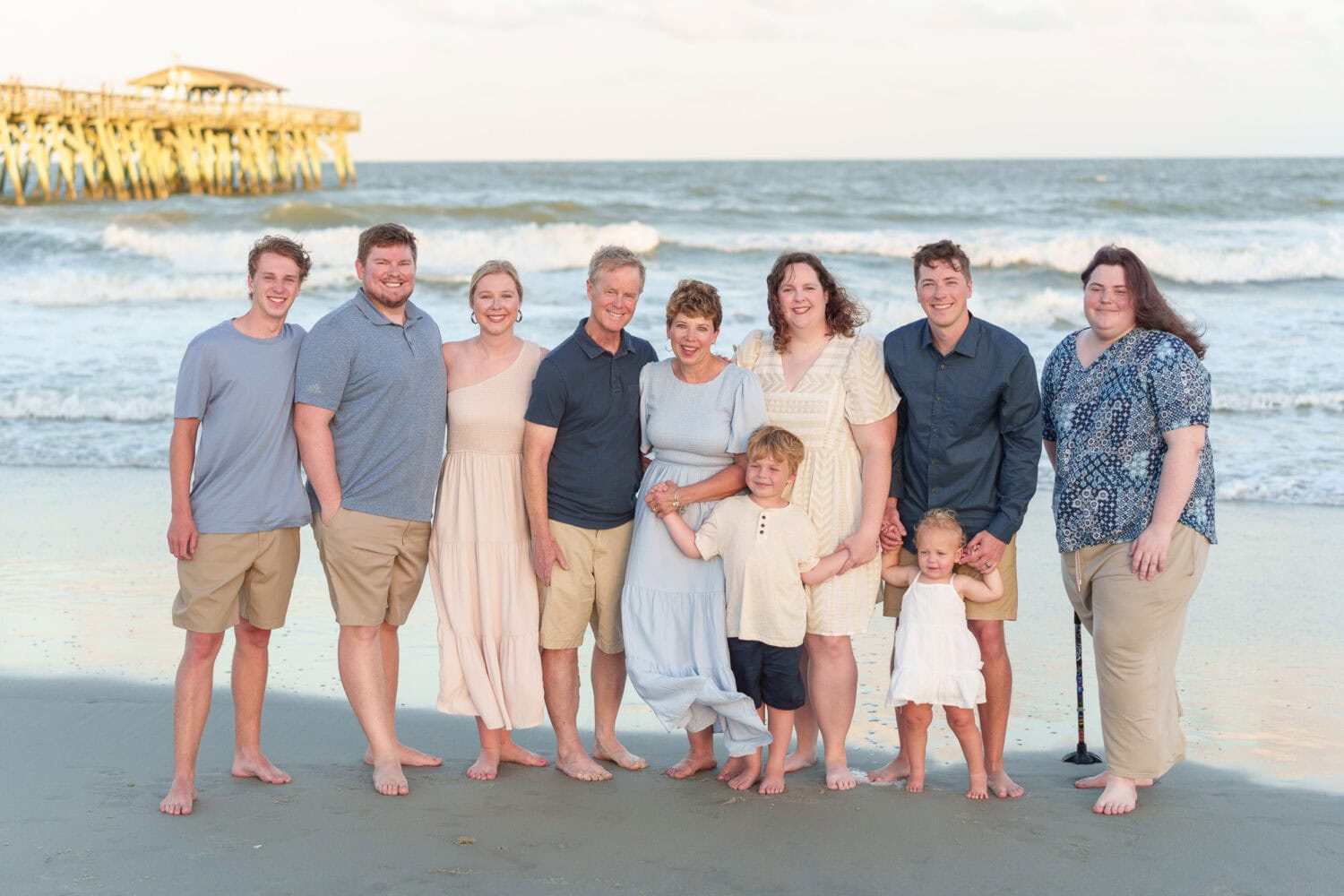 Big family group for sunset on the beach - Myrtle Beach State Park