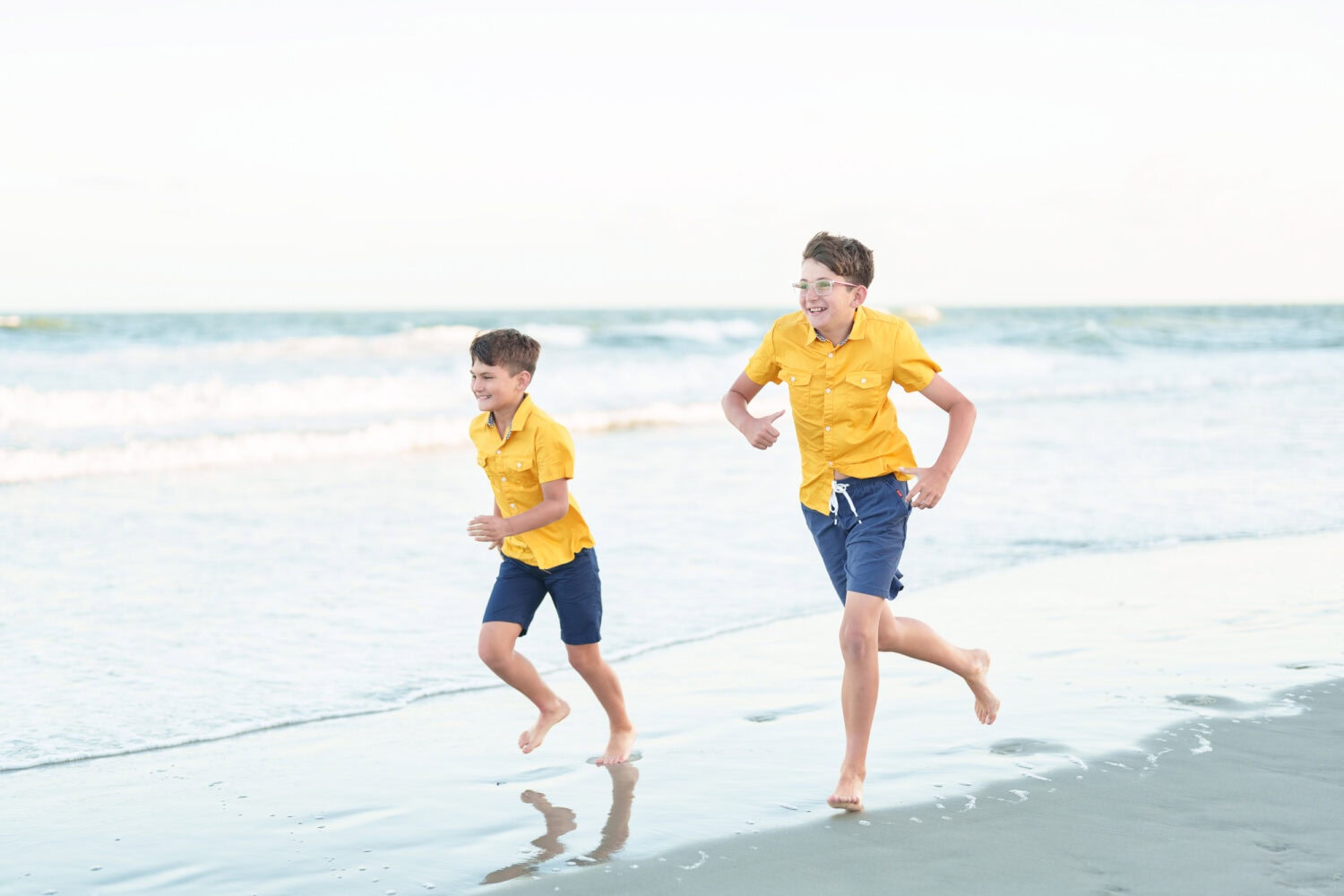 Brothers racing down the beach - North Myrtle Beach