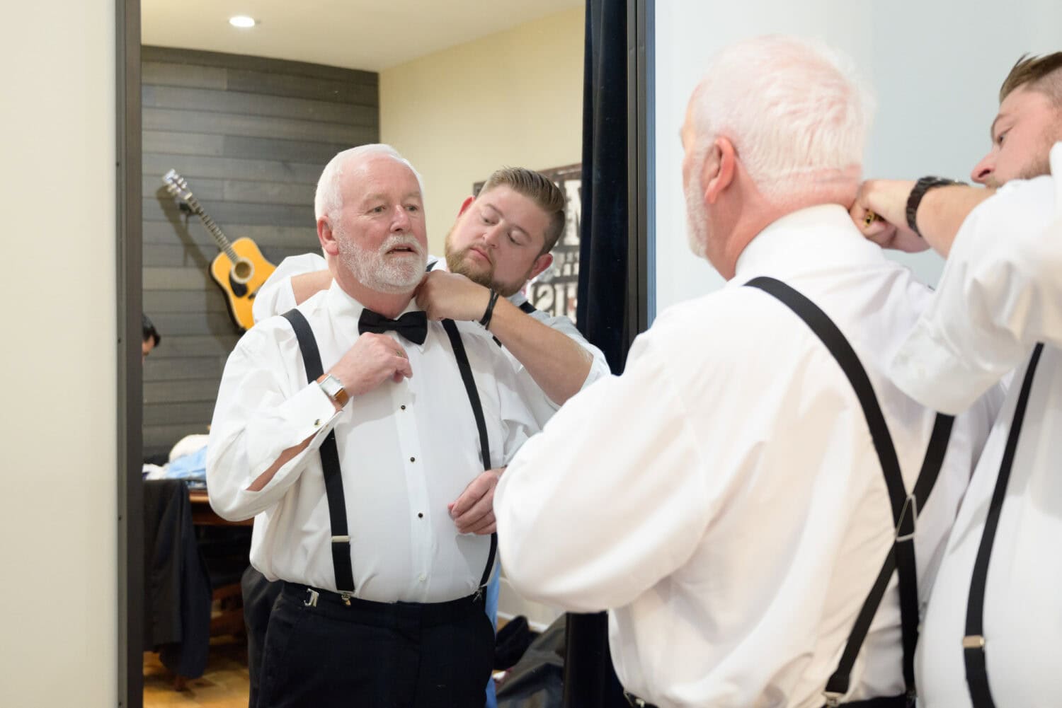 Groom helping dad with tie - by Lizeth Smith - The Venue at White Oaks Farm