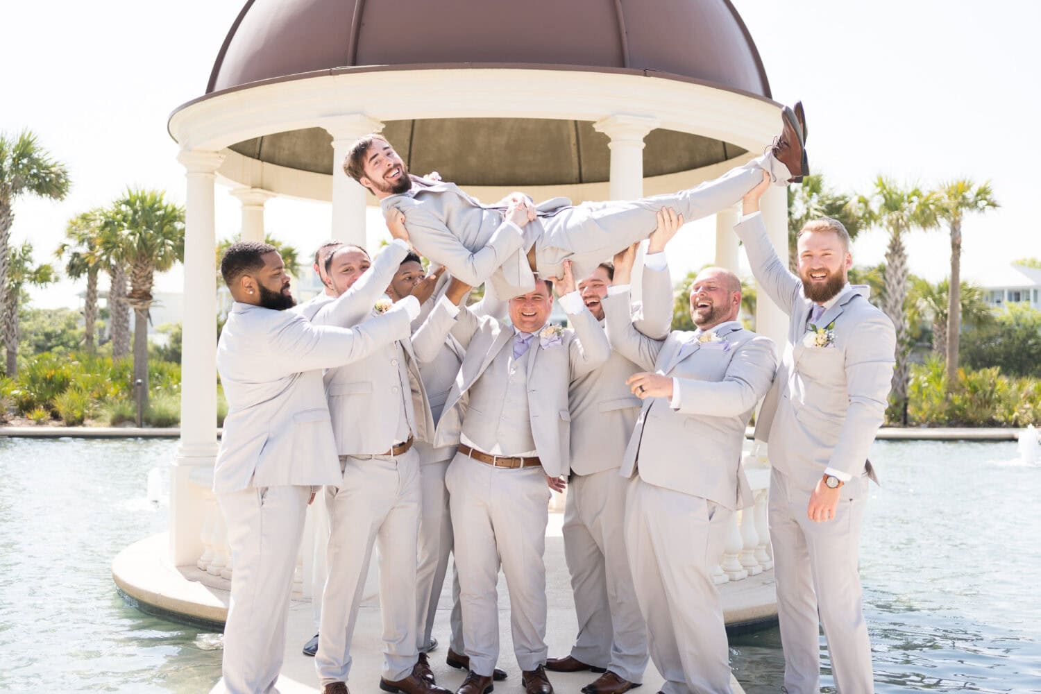 Groomsmen pictures in the courtyard and gazebo - 21 Main Events