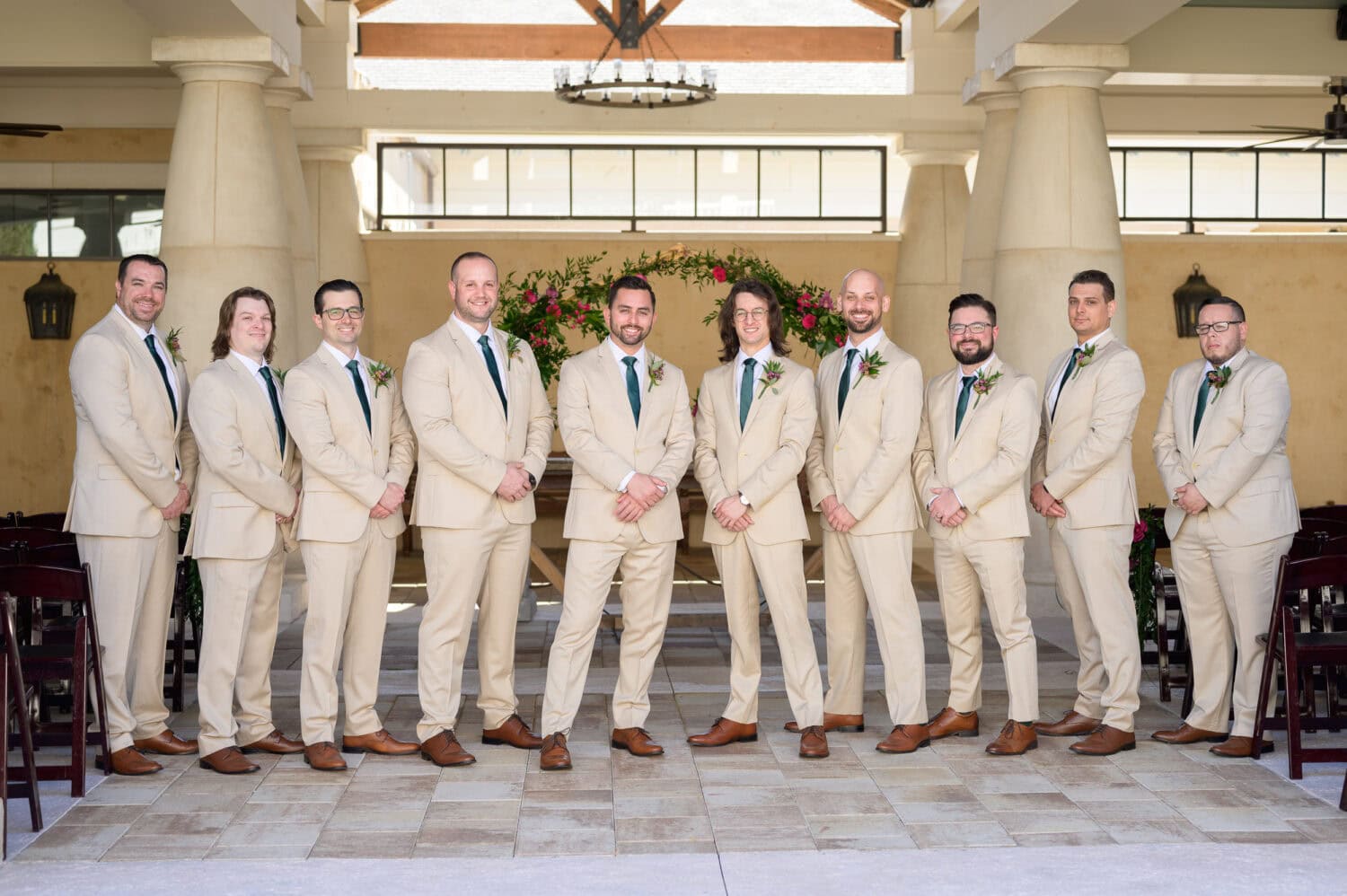 Lots of groomsmen in the courtyard - 21 Main Events