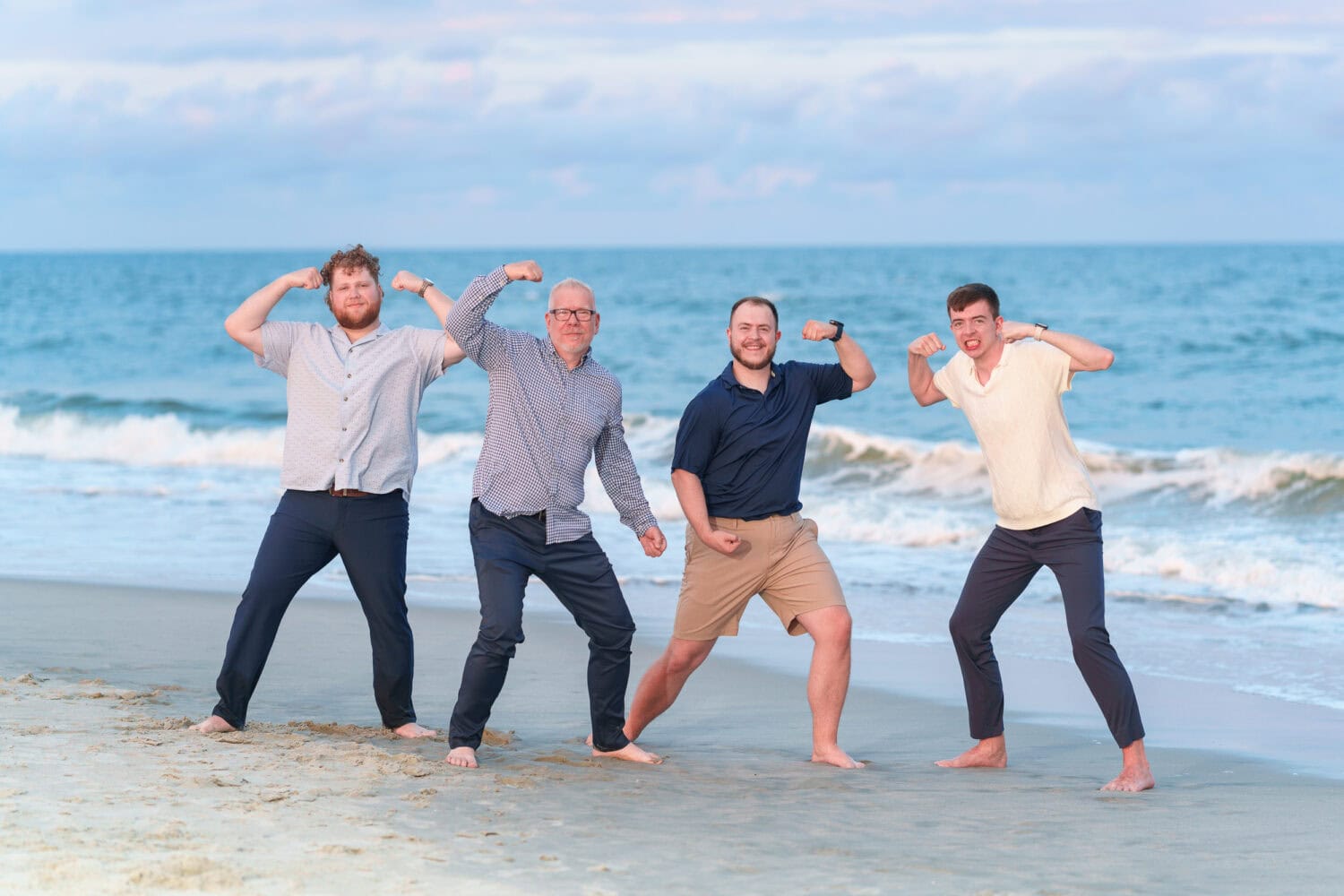 Guys flexing for the camera - Huntington Beach State Park