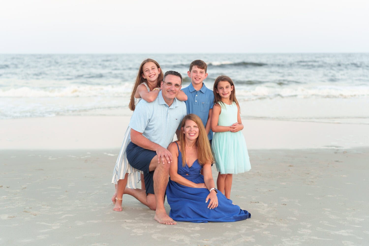 Family of 5 by the ocean - Huntington Beach State Park - Pawleys Island