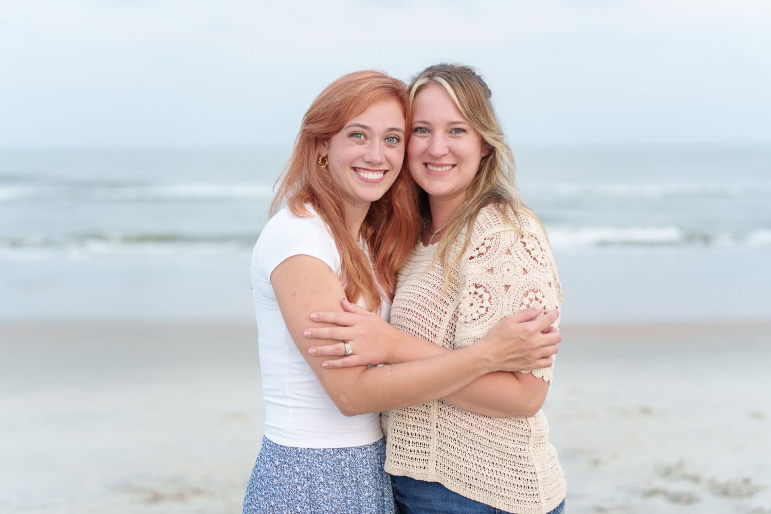 Sisters hug - Huntington Beach State Park