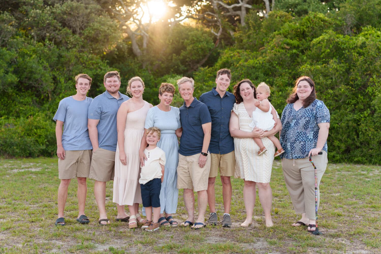 Big family group for sunset on the beach - Myrtle Beach State Park