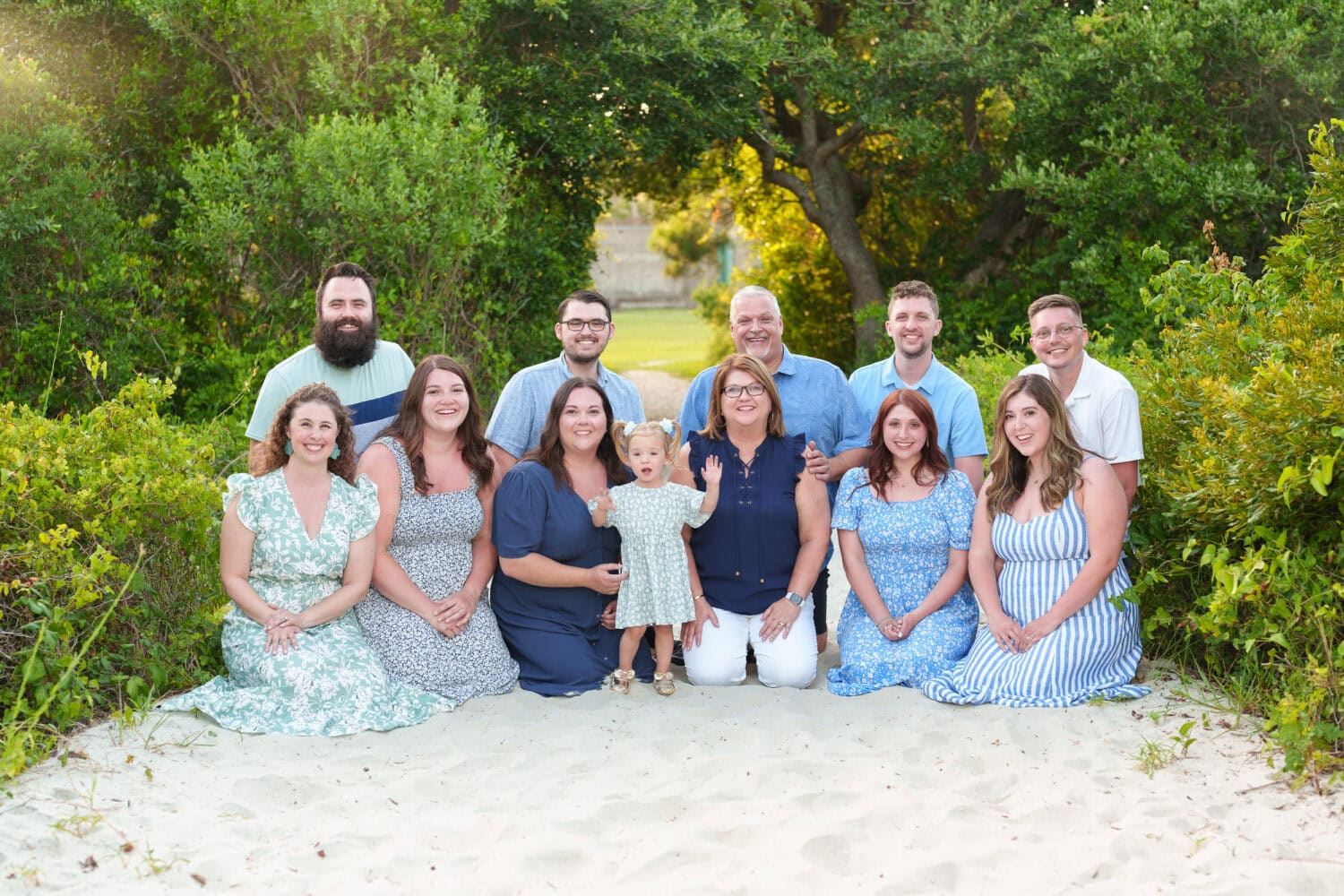 Big family sitting on the beach path - Huntington Beach State Park - Pawleys Island