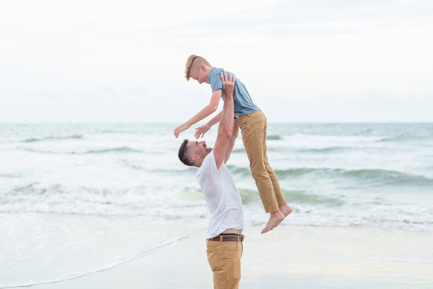 Dad having fun with the kids - Huntington Beach State Park - Pawleys Island