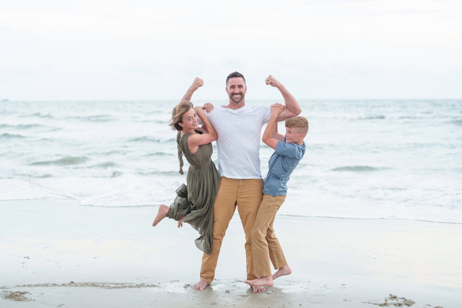 Dad having fun with the kids - Huntington Beach State Park - Pawleys Island