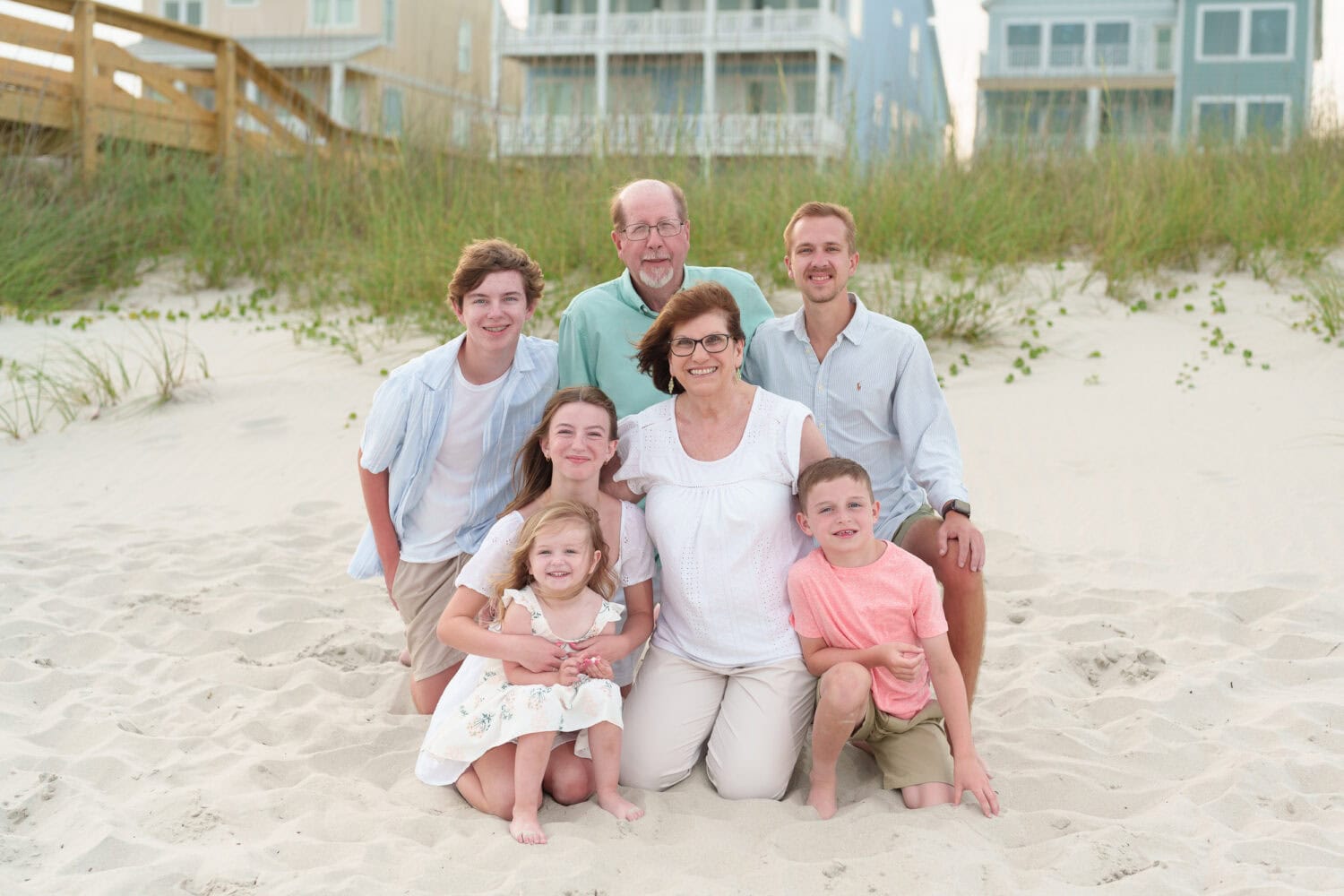 Family behind their beach house - Myrtle Beach