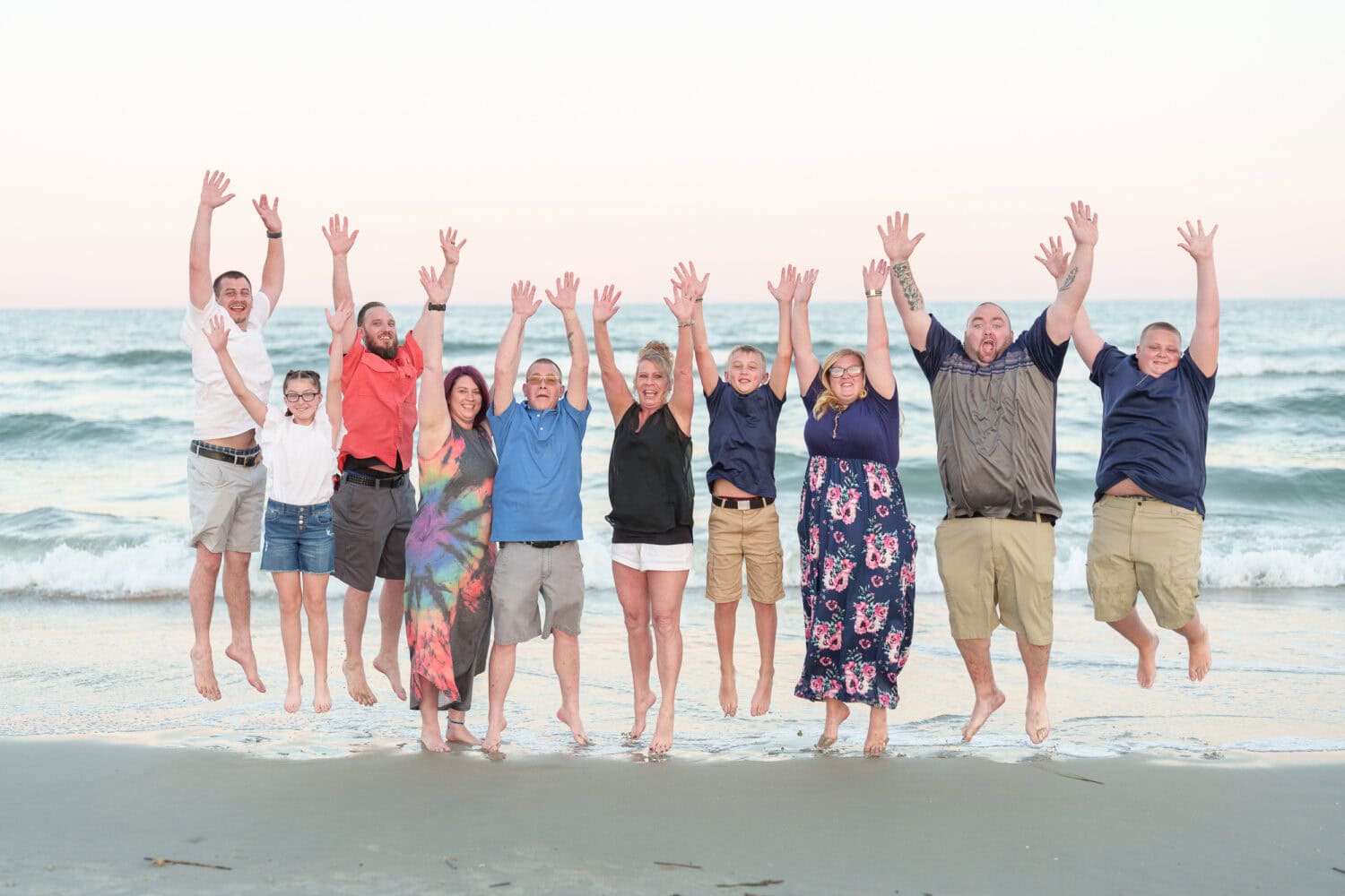 Family jumping in the air - Huntington Beach State Park - Pawleys Island