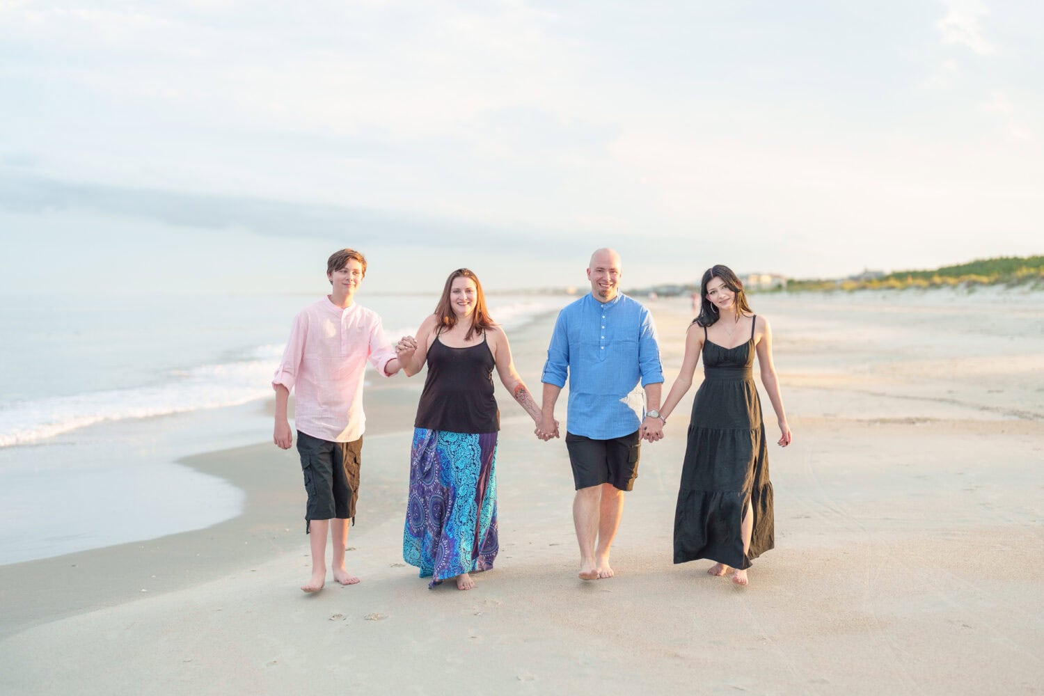 Family of 4 on the beach - Huntington Beach State Park - Pawleys Island