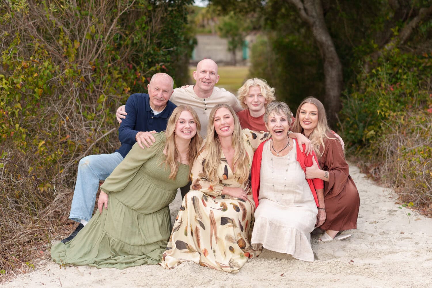 Family of 5 in front of the ocean - Huntington Beach State Park - Pawleys Island