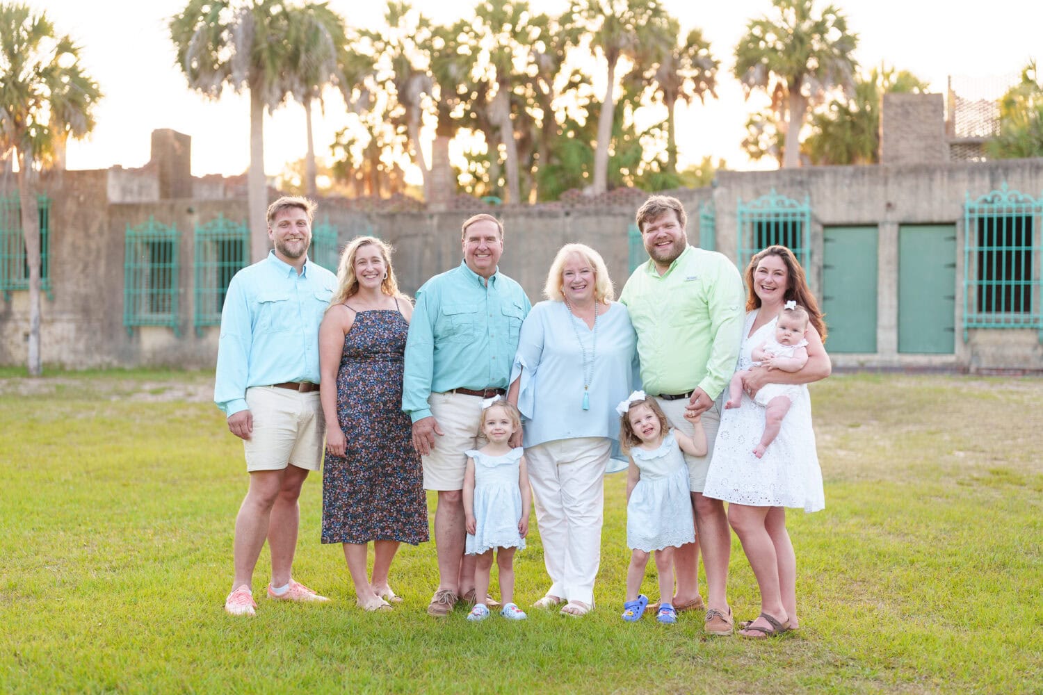 Family standing behind the castle - Huntington Beach State Park - Pawleys Island