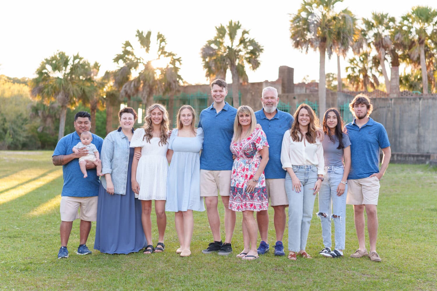 Family with older children and a new baby boy - Huntington Beach State Park