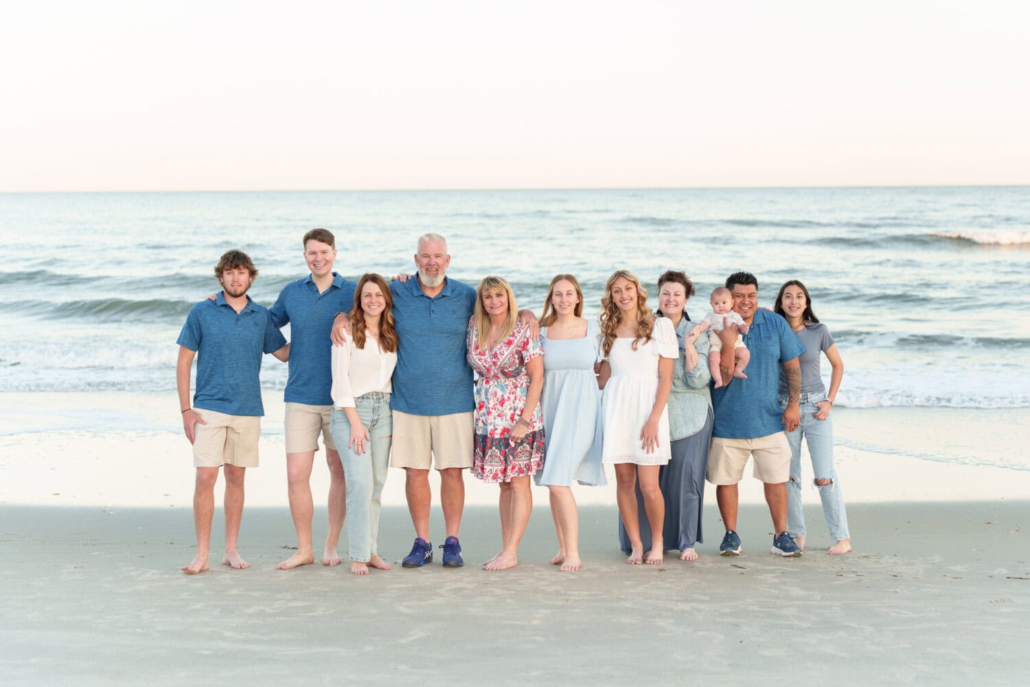 Family with older children and a new baby boy - Huntington Beach State Park