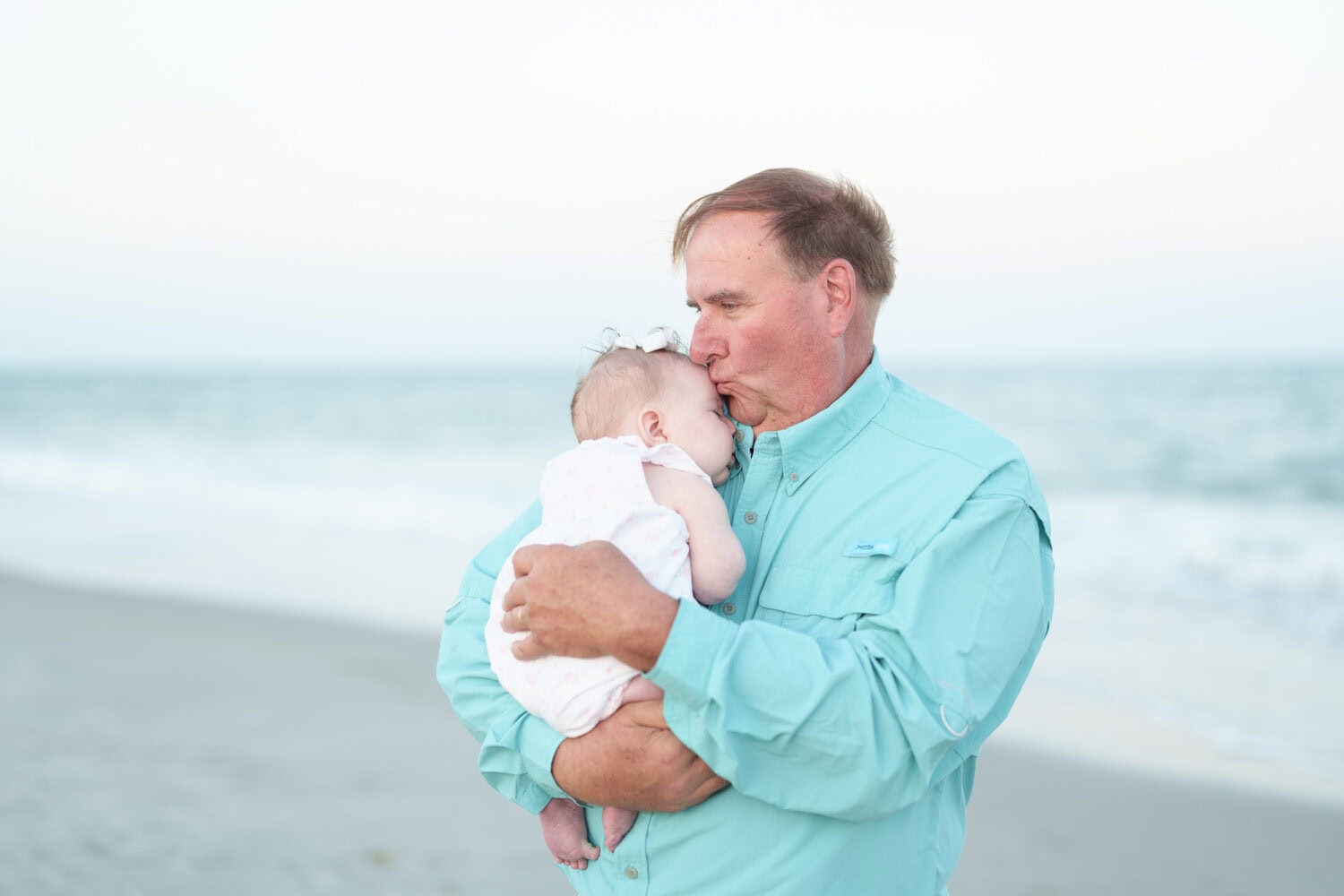 Grandad giving baby kiss on the head - Huntington Beach State Park - Pawleys Island