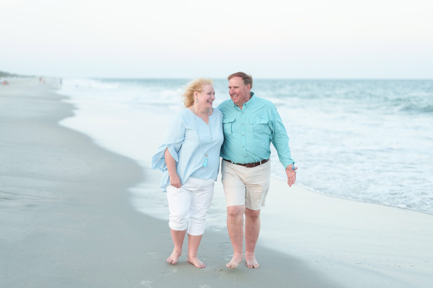 Grandparents walking down the beach - Huntington Beach State Park - Pawleys Island