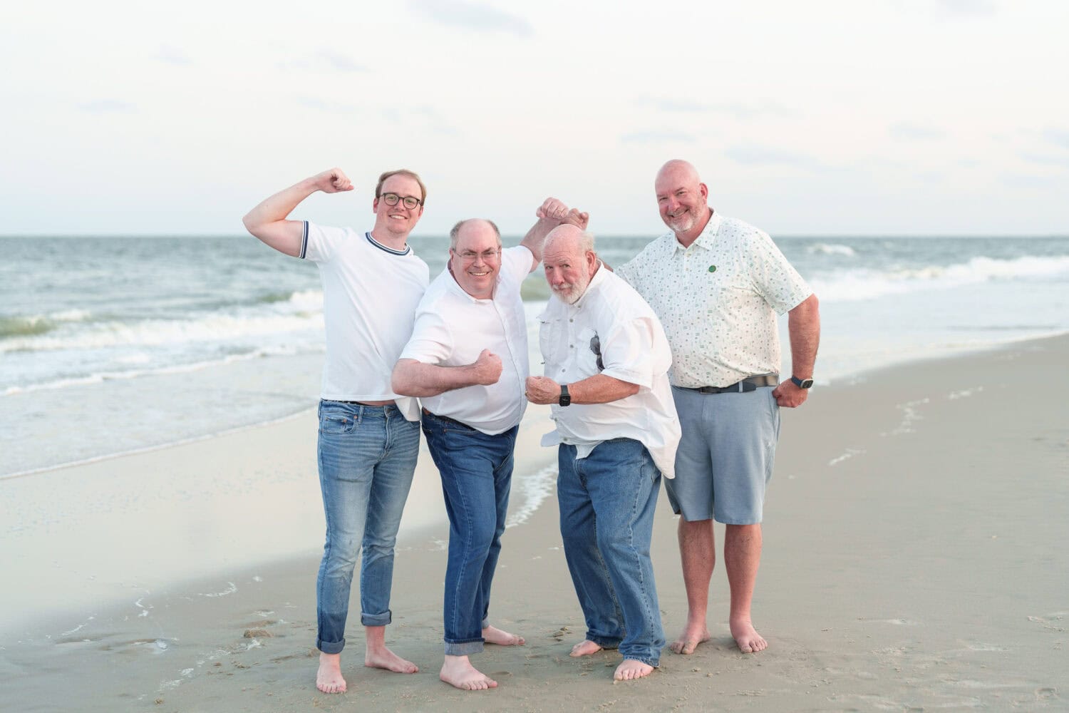 Guys showing their muscles - Huntington Beach State Park - Pawleys Island