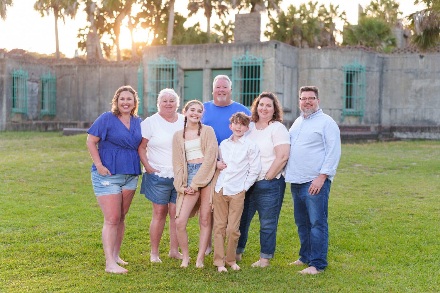 Happy family of 4 with the grandparents - Huntington Beach State Park - Pawleys Island