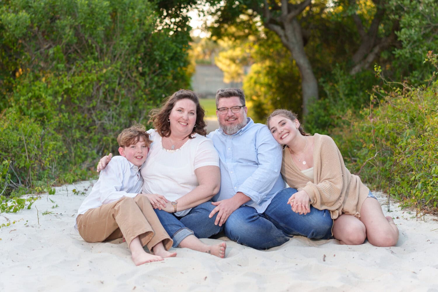 Happy family of 4 with the grandparents - Huntington Beach State Park - Pawleys Island