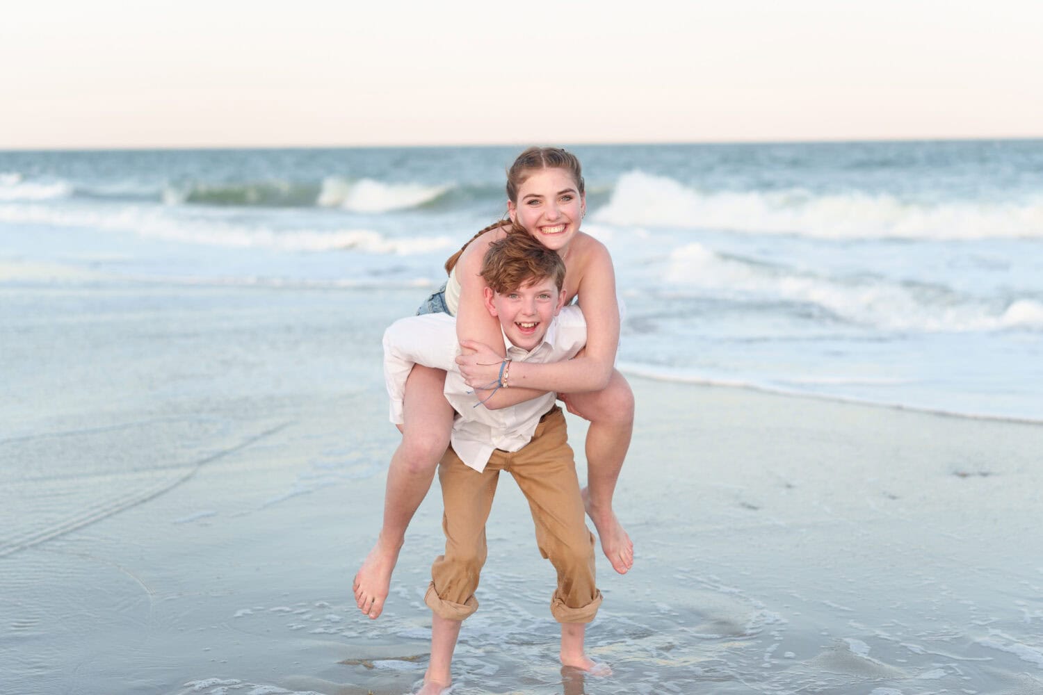 Happy family of 4 with the grandparents - Huntington Beach State Park - Pawleys Island