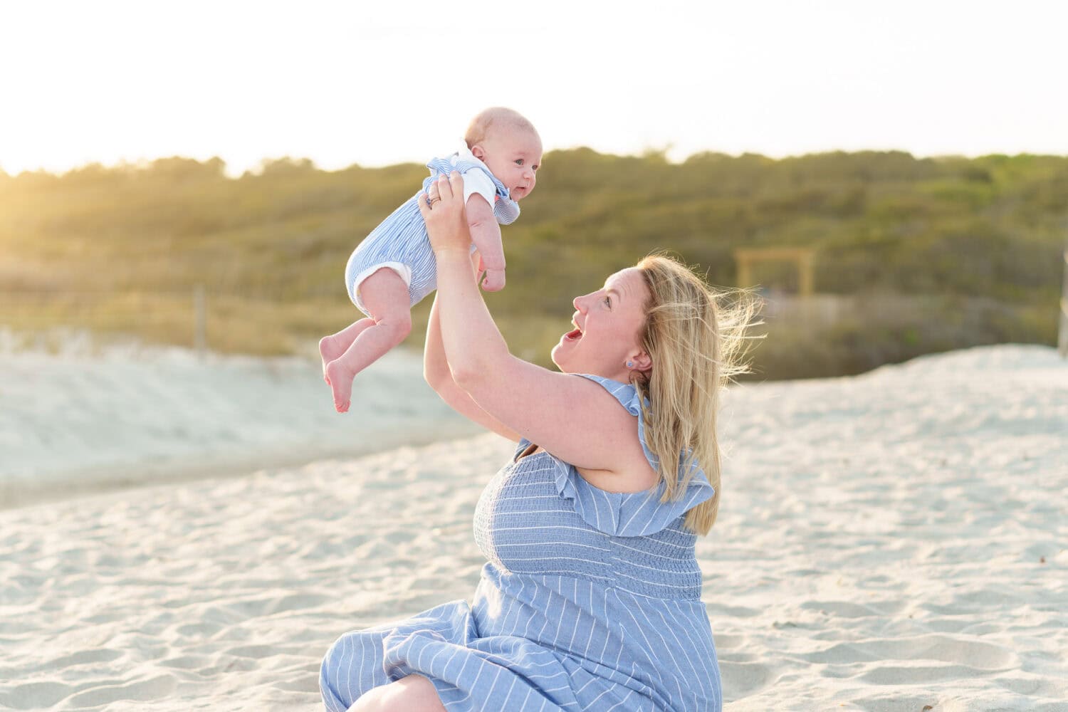 Happy family with new baby boy - Myrtle Beach State Park