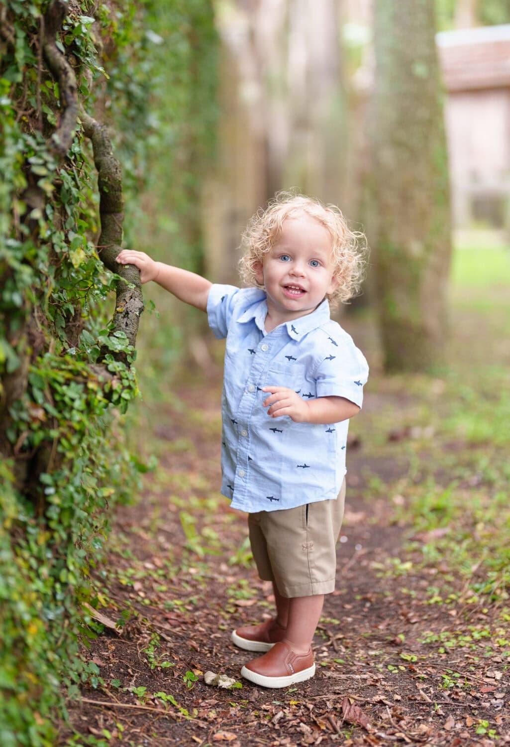 Little boy by the ivy wall - Huntington Beach State Park - Pawleys Island