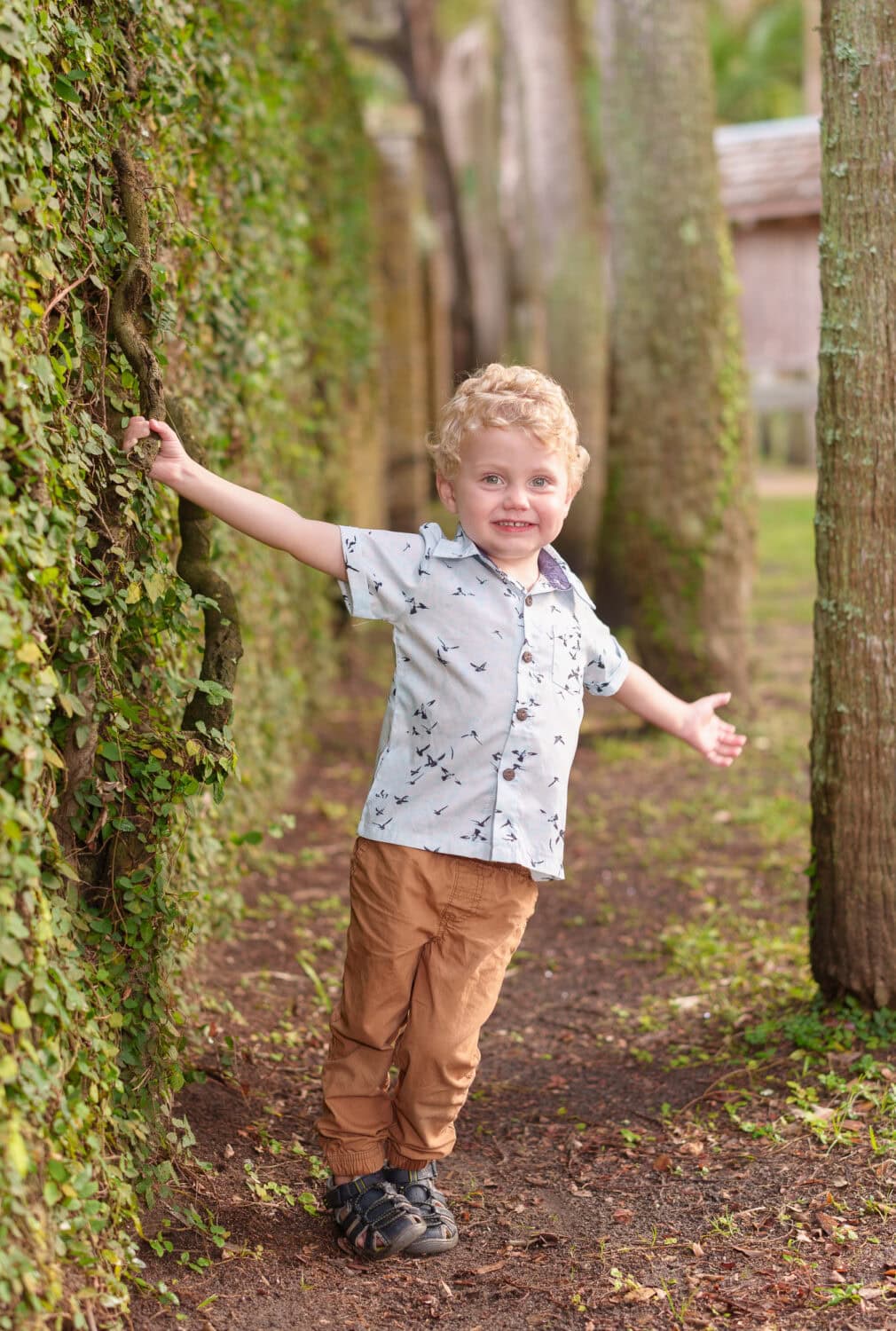 Little boy by the ivy wall - Huntington Beach State Park - Pawleys Island