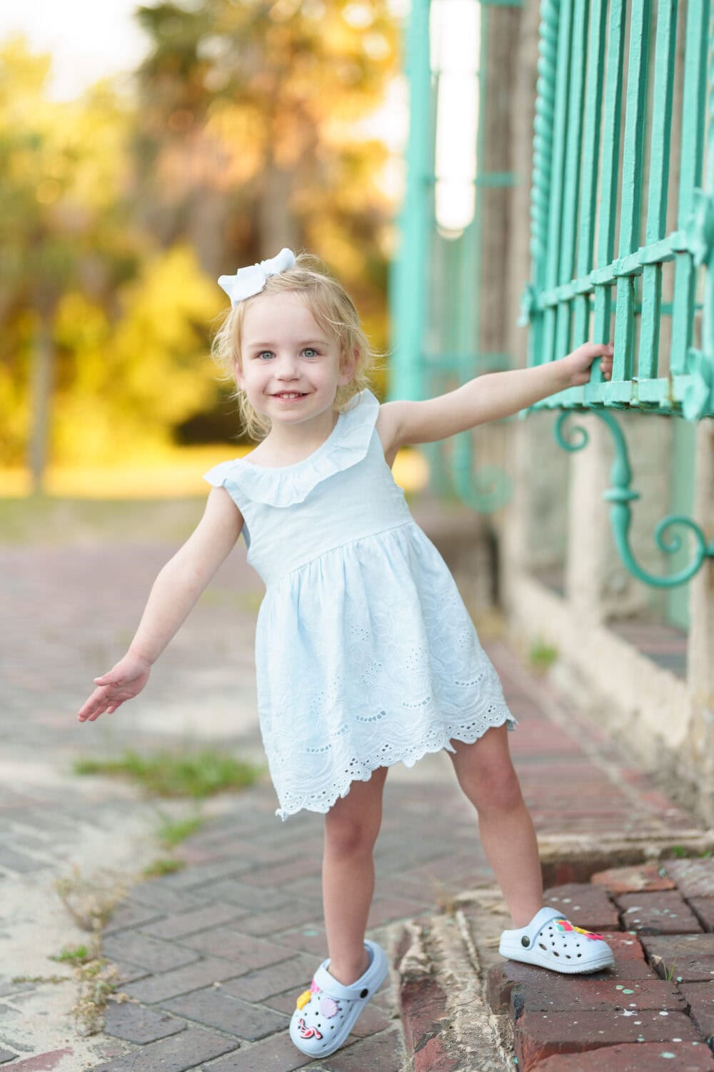 Little girl hanging on the castle window - Huntington Beach State Park - Pawleys Island