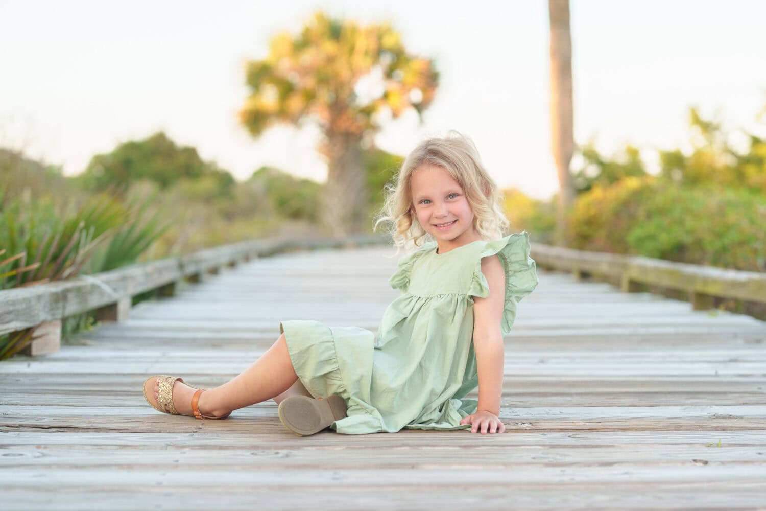 Little girl on the boardwalk -