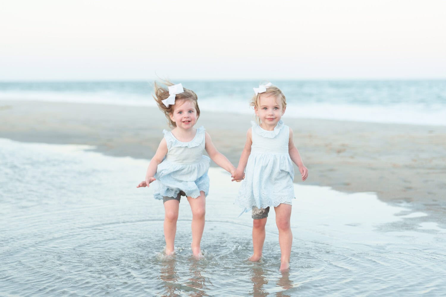 Little sisters jumping in the water - Huntington Beach State Park - Pawleys Island