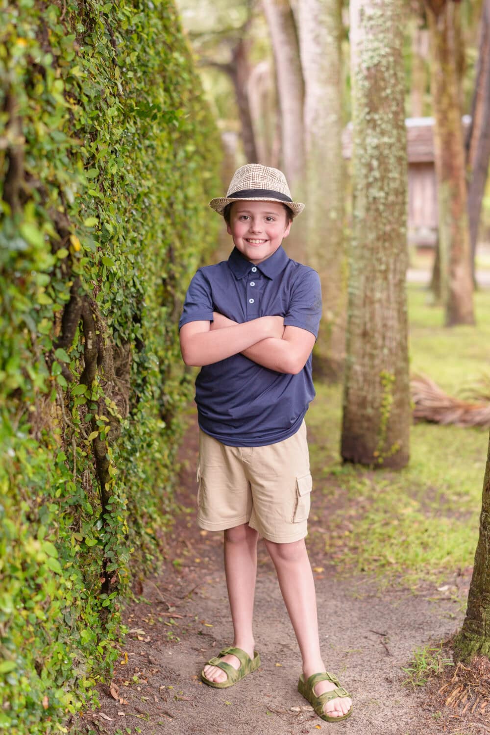 Poses with the kids by the ivy wall - Huntington Beach State Park - Pawleys Island