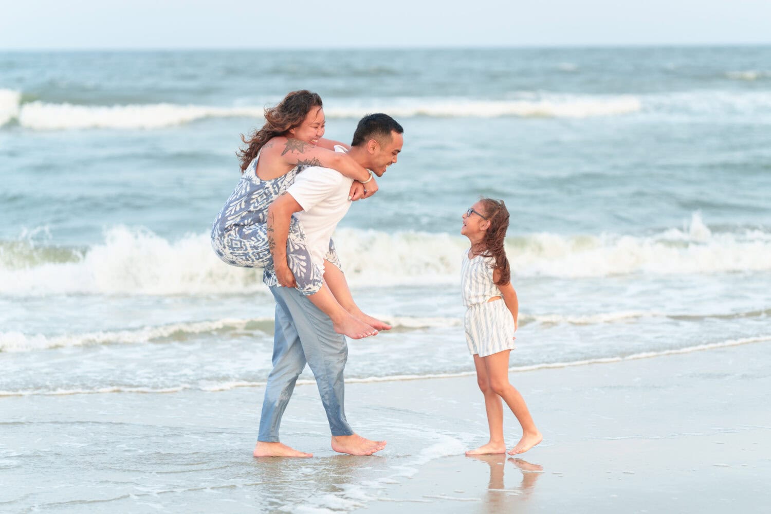 Surprise proposal with a tent and family picnic on the beach - Huntington Beach State Park - Pawleys Island