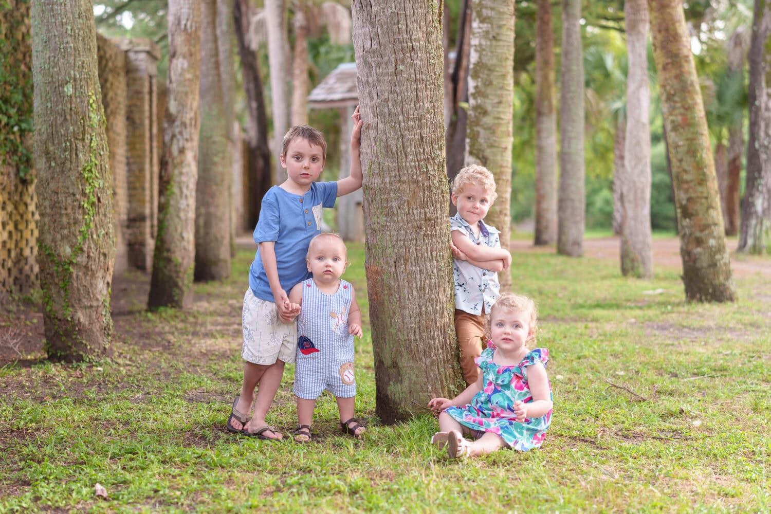 Toddlers by the trees - Huntington Beach State Park - Pawleys Island