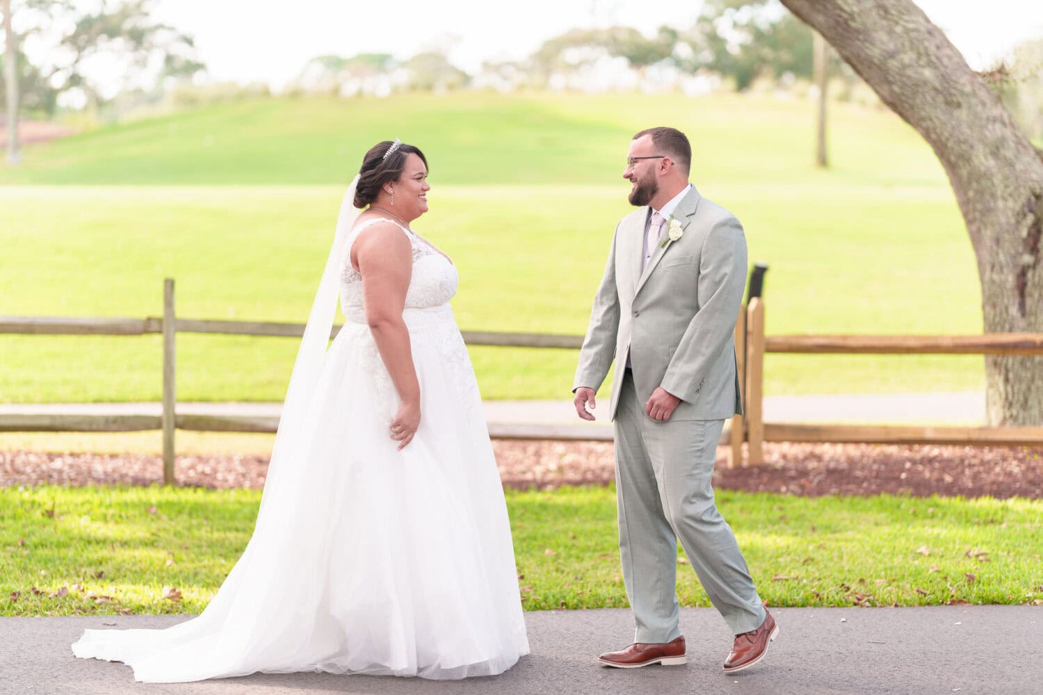 Emotional first look with the bride and groom - Dunes Golf & Beach Club