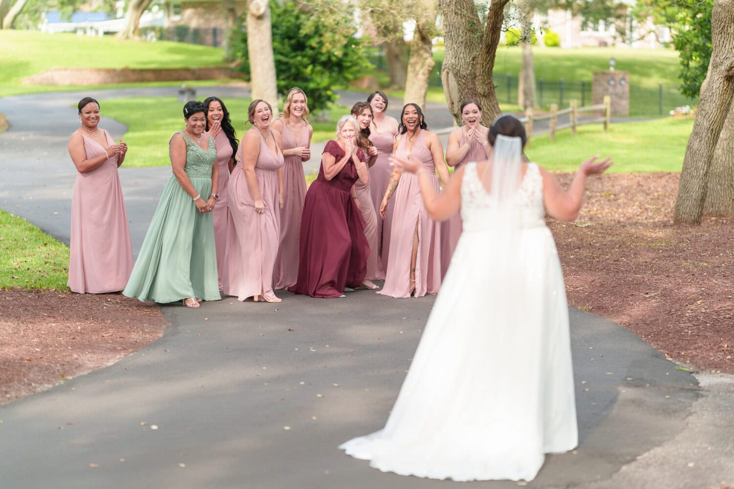 First look with the bride and bridesmaids - Dunes Golf & Beach Club