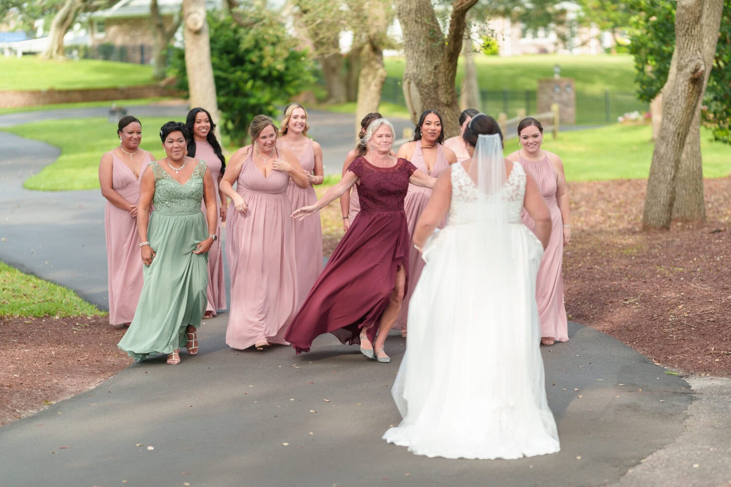 First look with the bride and bridesmaids - Dunes Golf & Beach Club