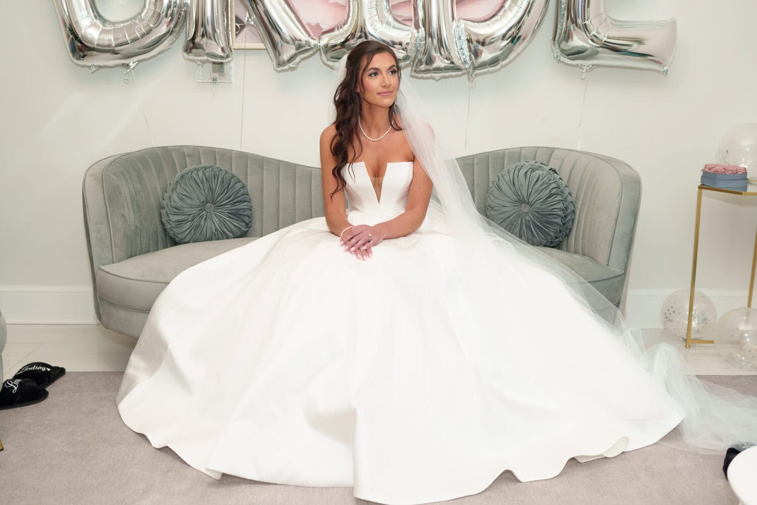 Bride on couch before the ceremony - 21 Main Events - North Myrtle Beach