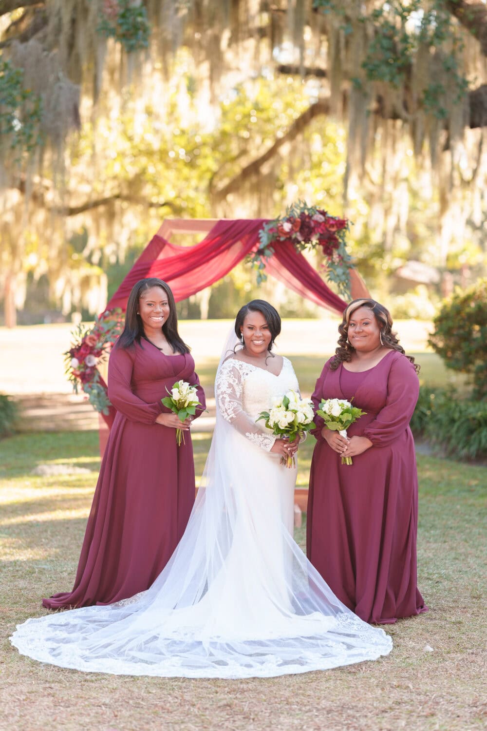 Bride with bridesmaids - Wedgefield Country Club