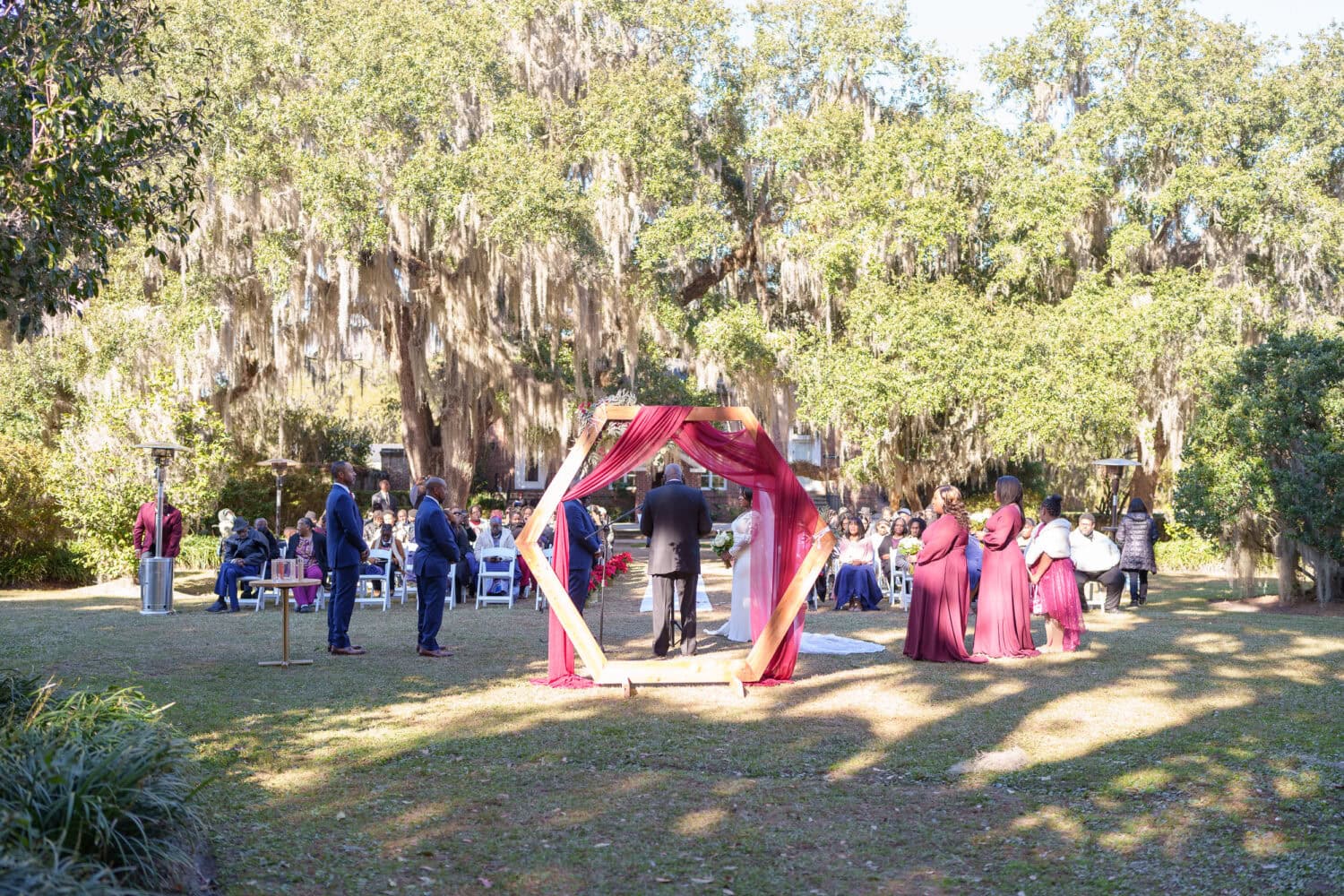 Ceremony under the oaks - Wedgefield Country Club