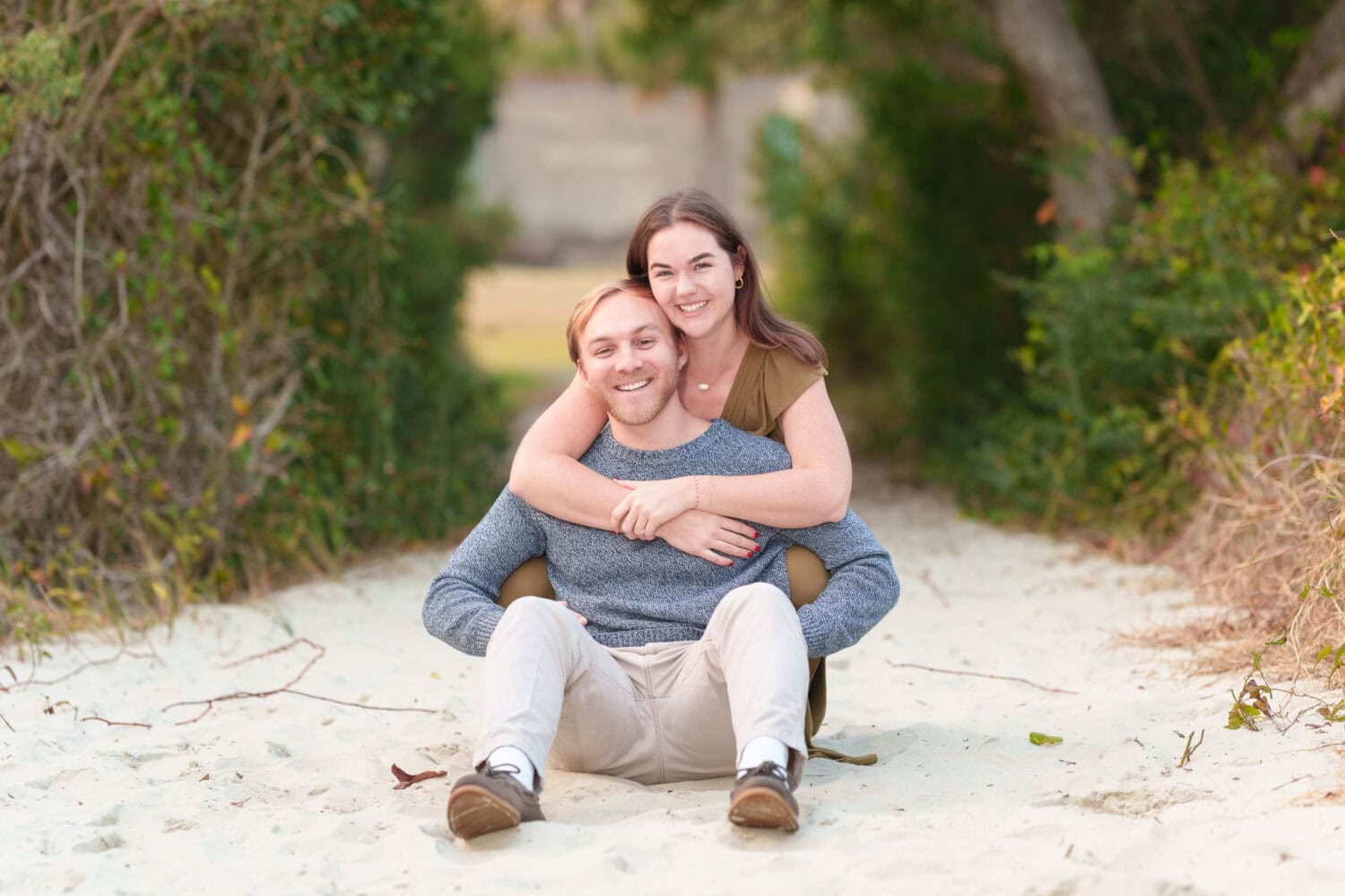 Cute couple on a cloudy day on the beach - Huntington Beach State Park - Pawleys Island